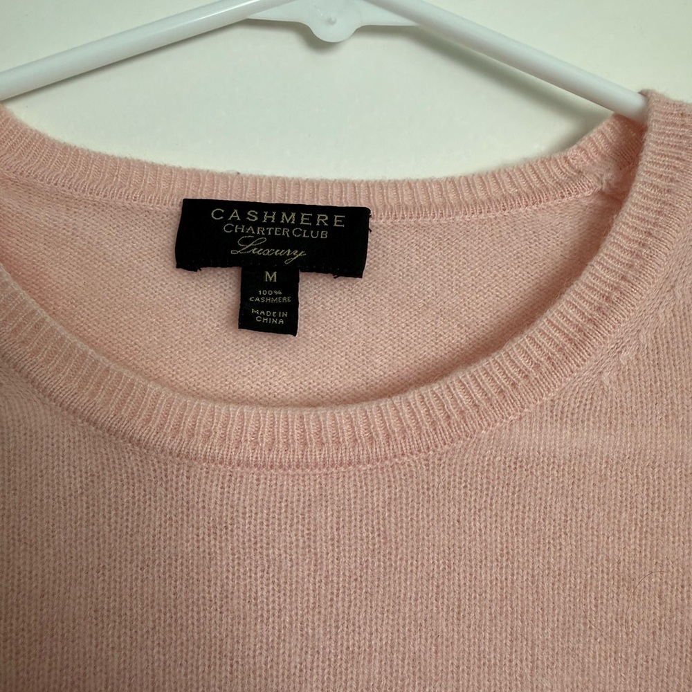 Charter Club Cashmere Crewneck Sweater - Blush Pink